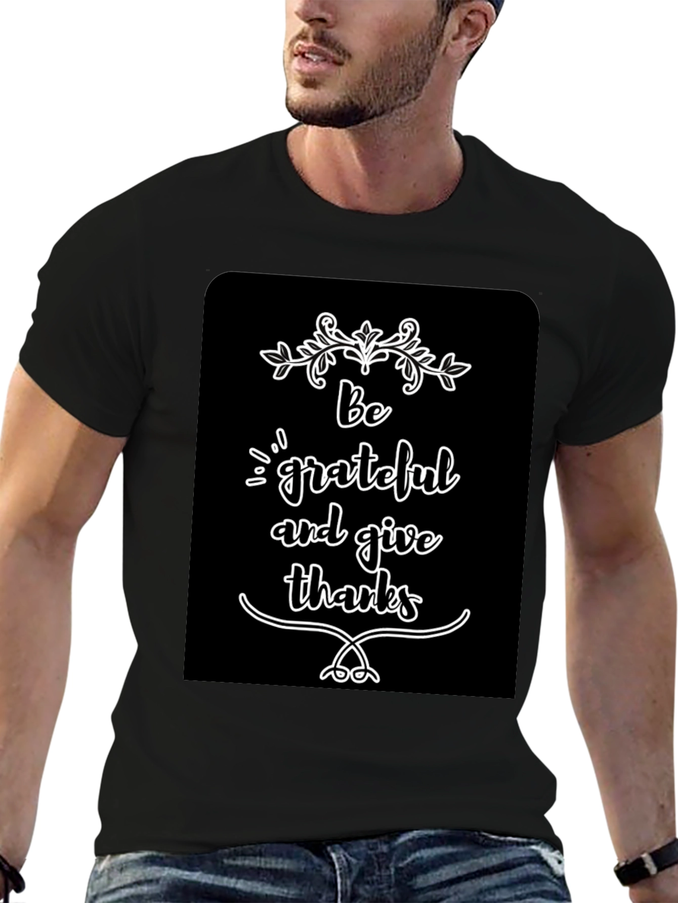 Be Grateful Graphic Tee - Black