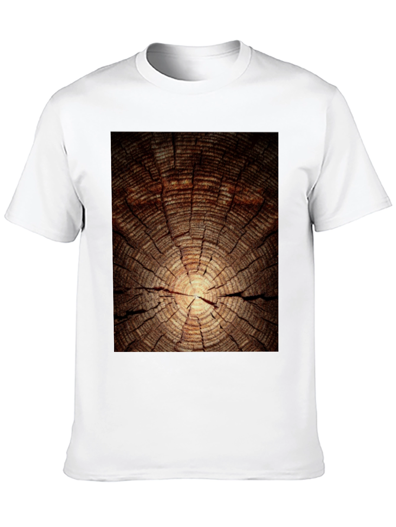 Wood Grain Graphic Tee - Nature Inspired Black T-Shirt