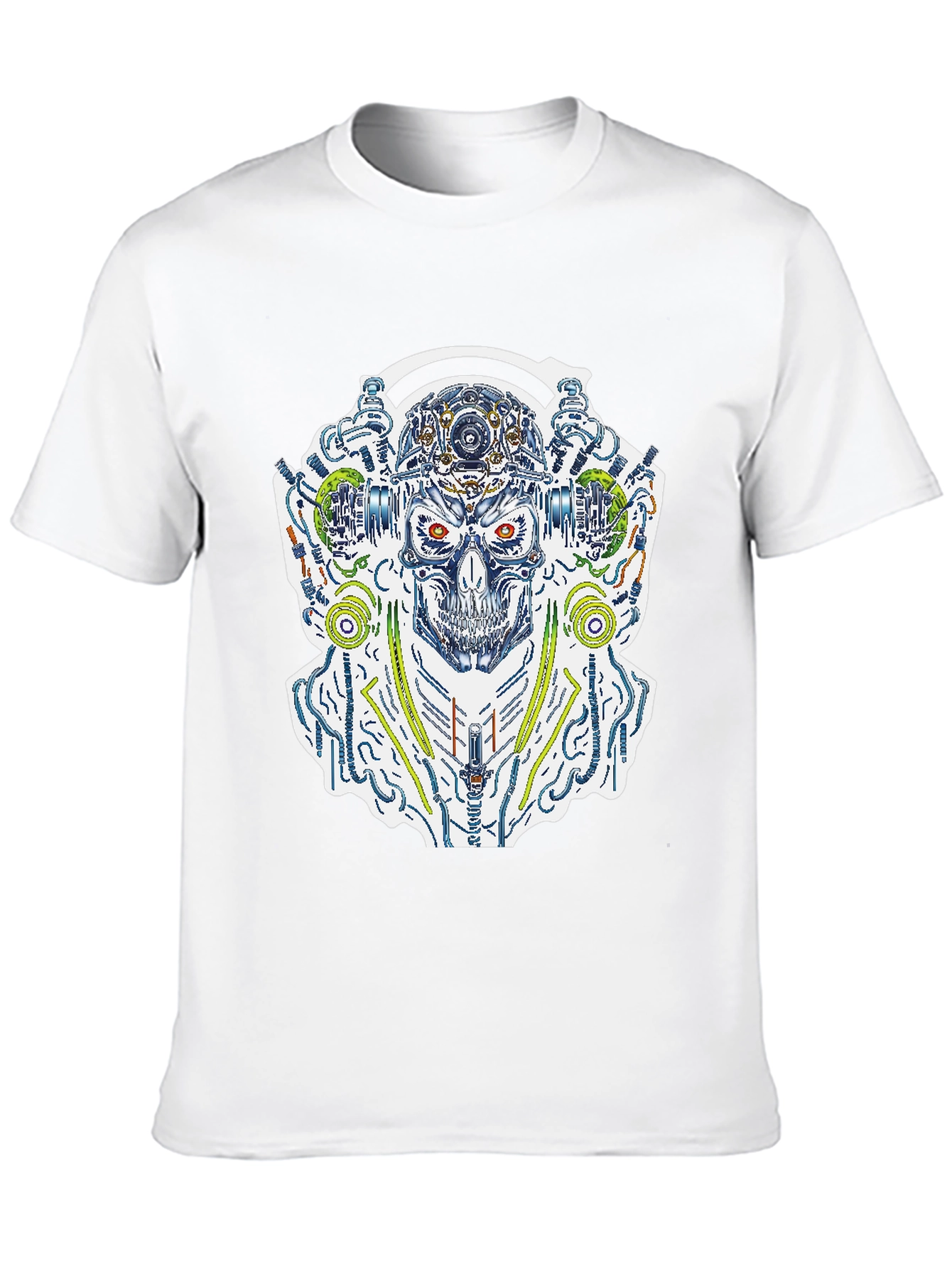 Cyberpunk Skull Graphic Tee - Black