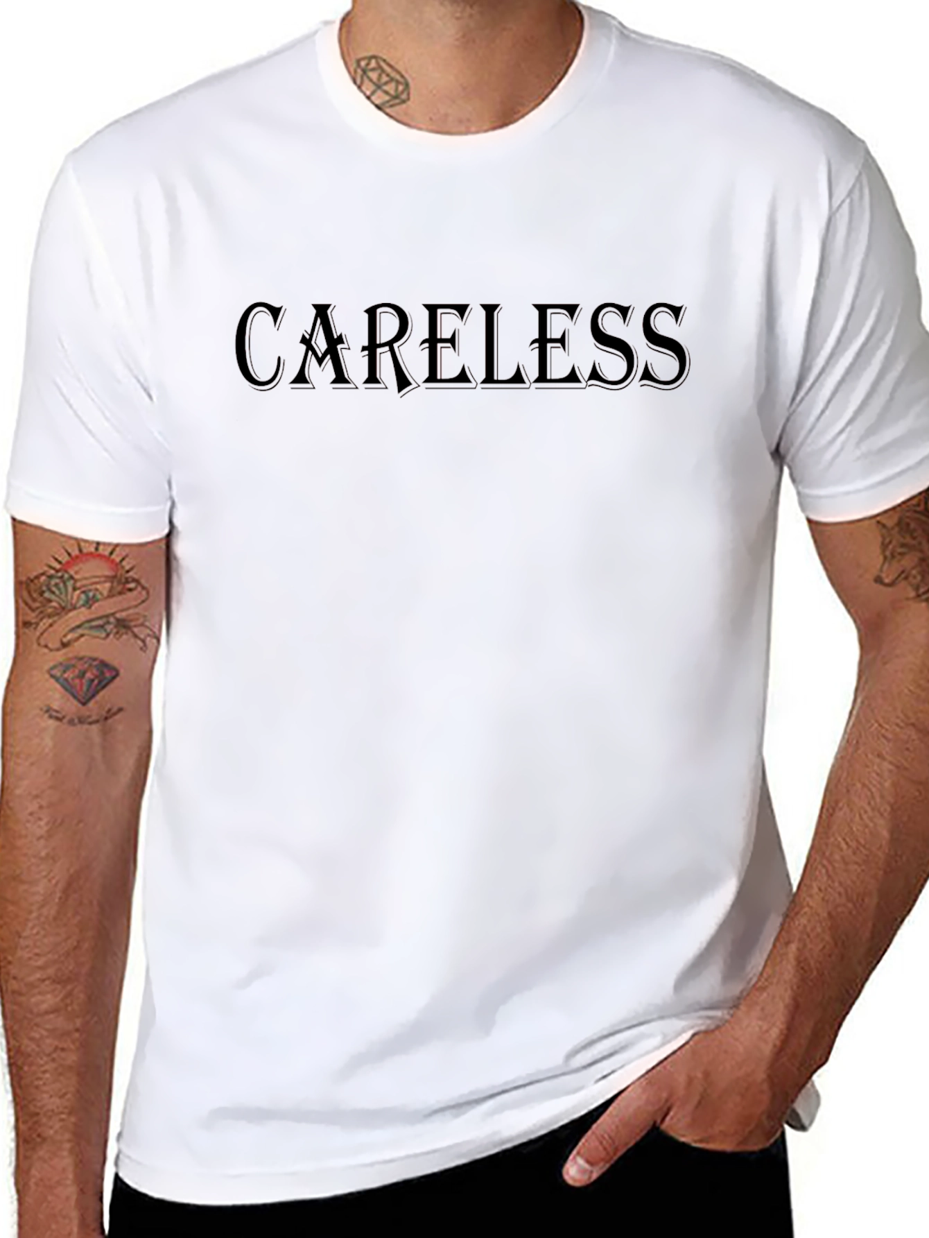 Careless Black Graphic T-Shirt - Casual Menswear