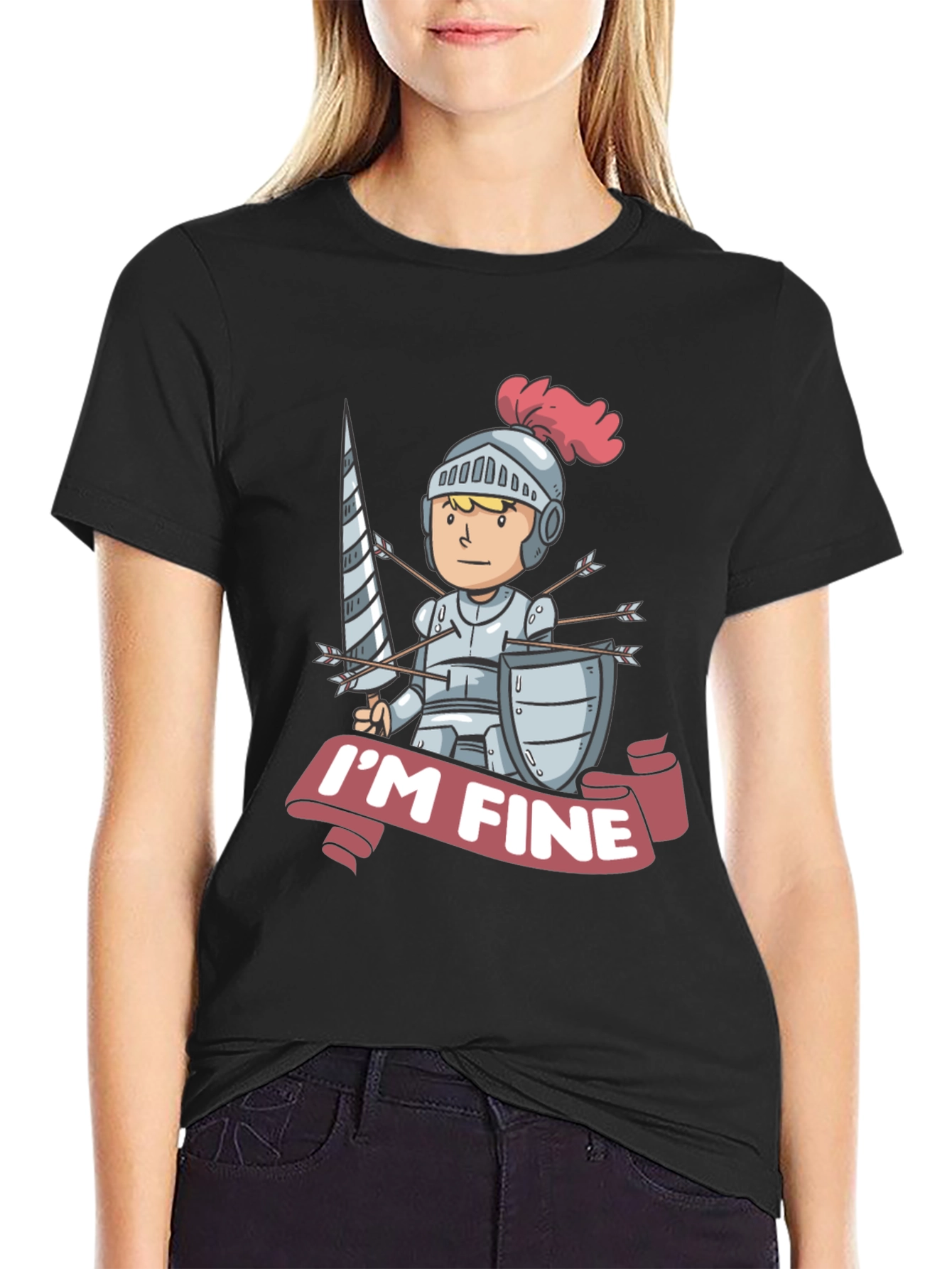 Humorous Im Fine Knight T-Shirt