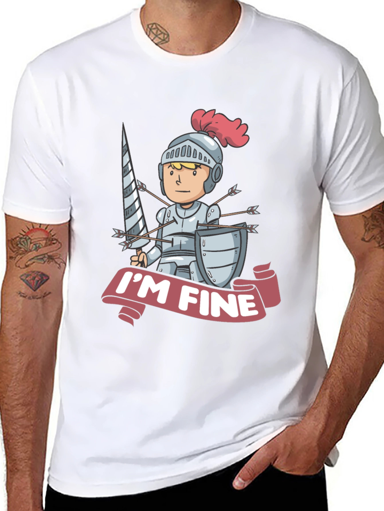 Humorous Im Fine Knight T-Shirt