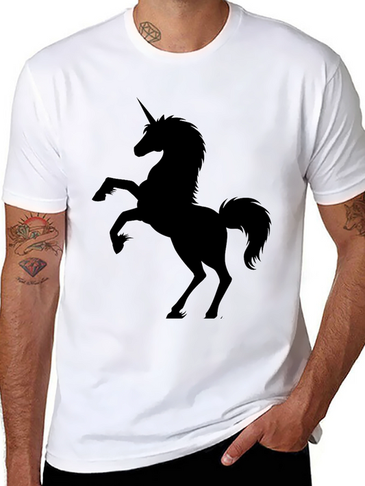 Unicorn Silhouette Tee - Classic Black Cotton T-Shirt