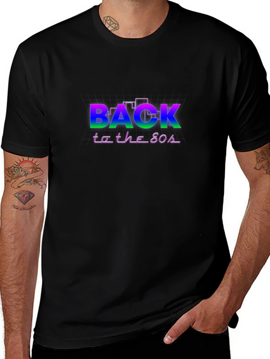 Retro Back to the 80s Graphic Tee - Black