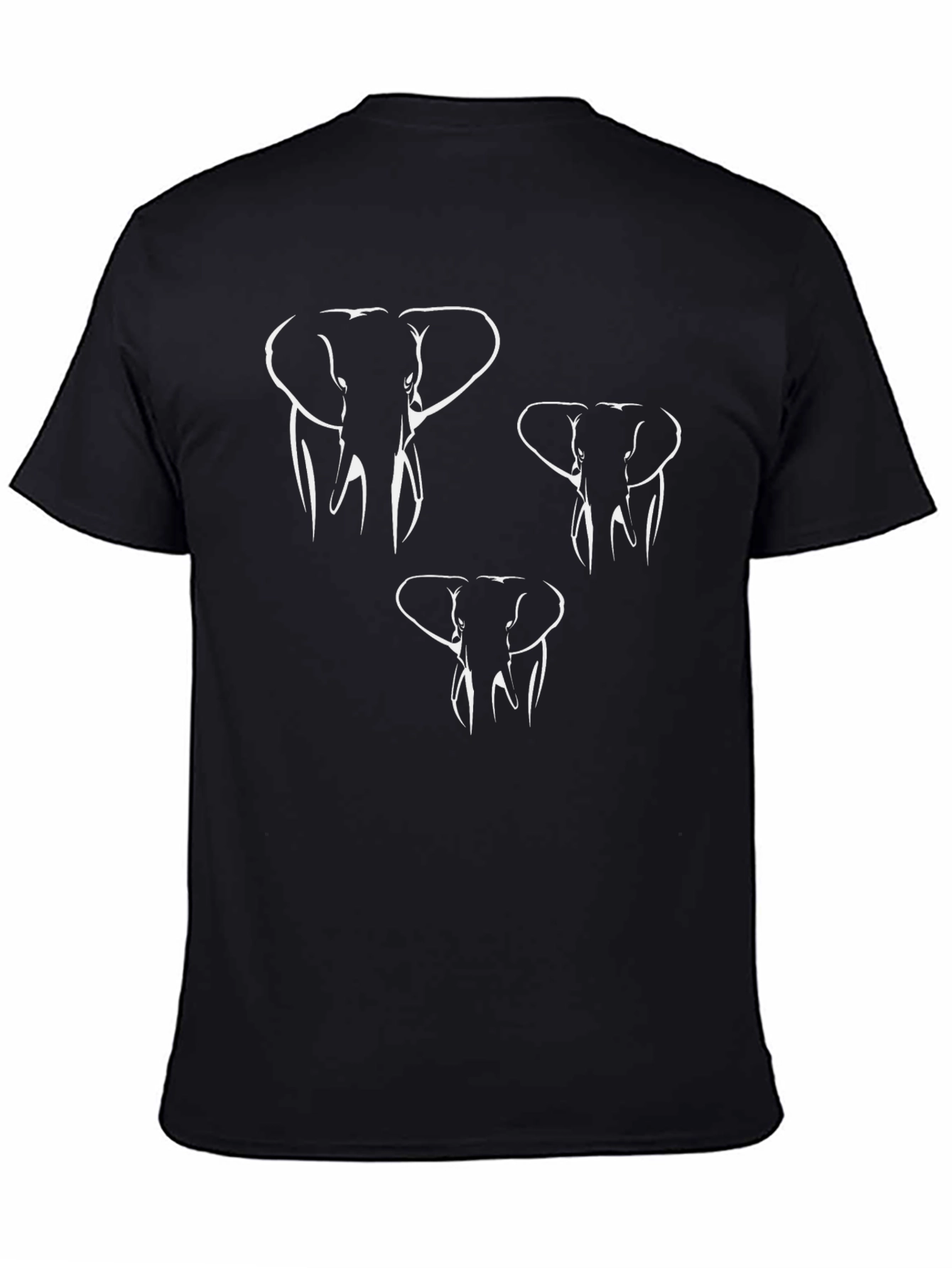 Elephant Outline Graphic Tee - Stylish Black T-Shirt