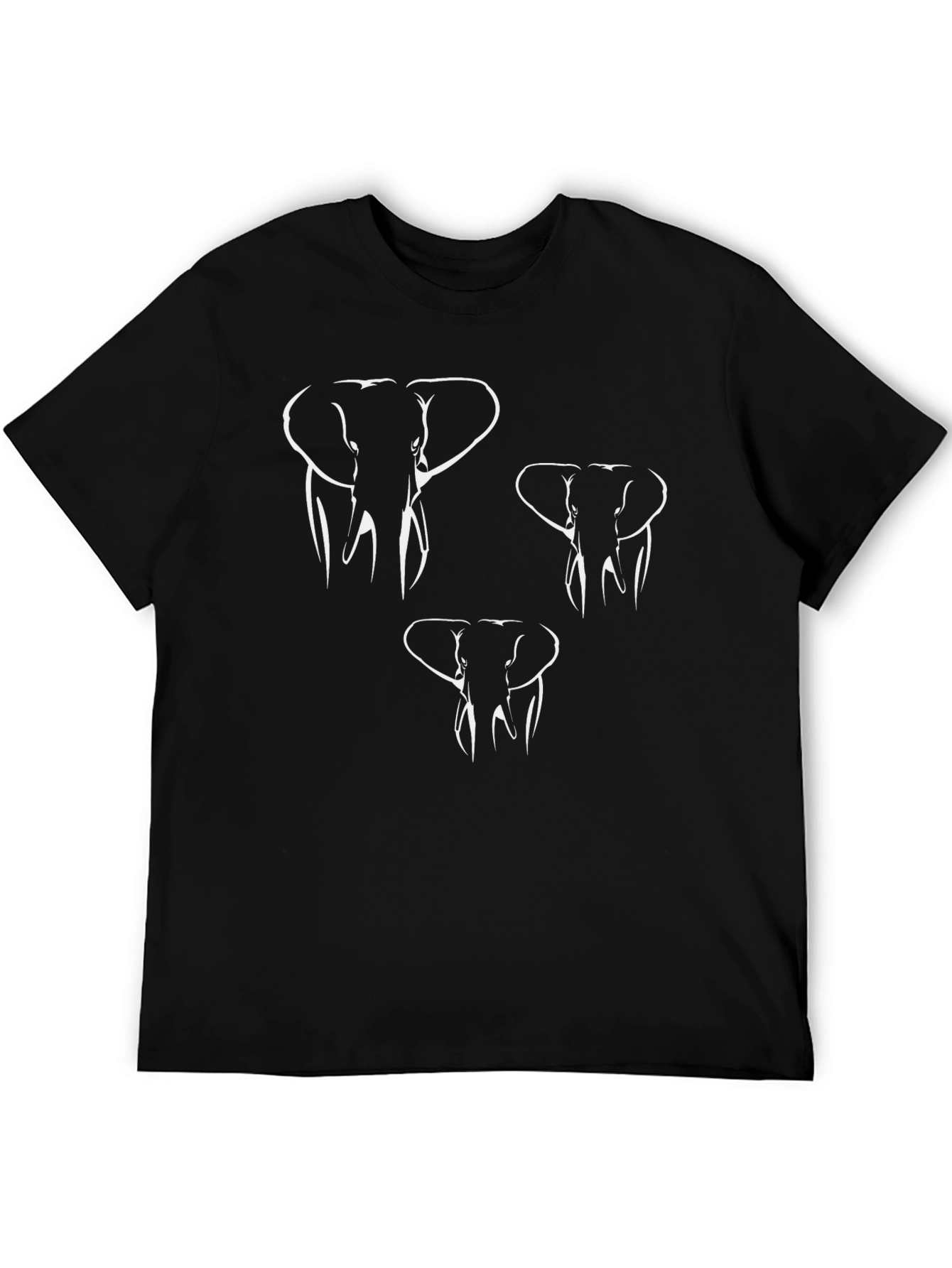 Elephant Outline Graphic Tee - Stylish Black T-Shirt