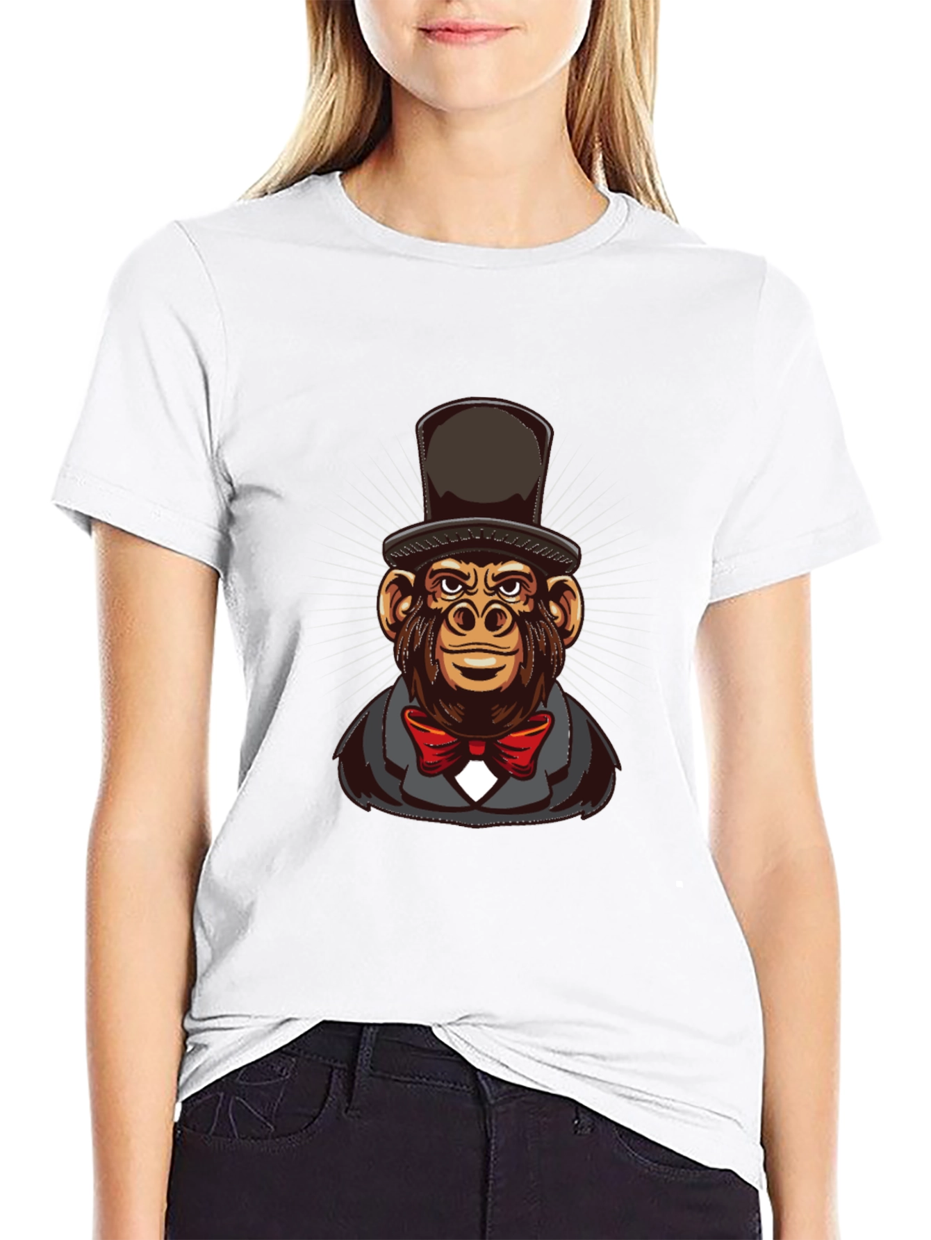 Monkey Top Hat Bowtie T-Shirt