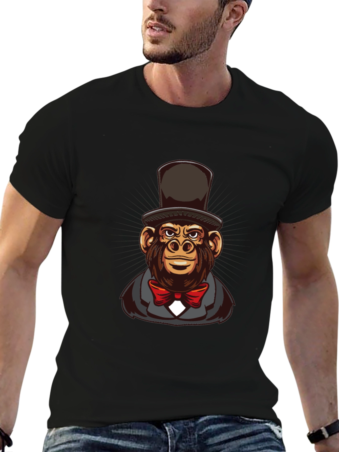 Monkey Top Hat Bowtie T-Shirt