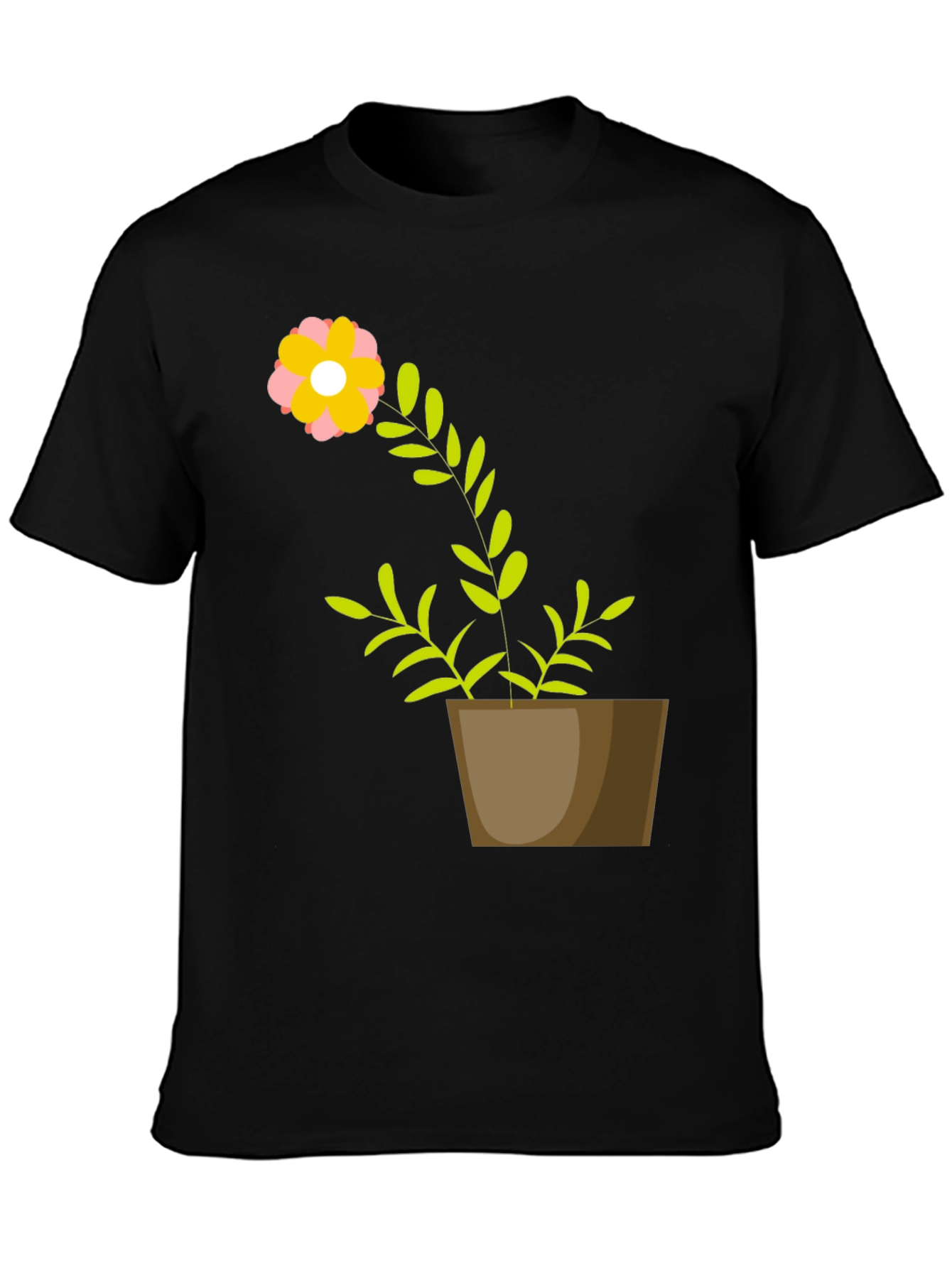 Flower Pot Graphic Tee - Unique Plant Design