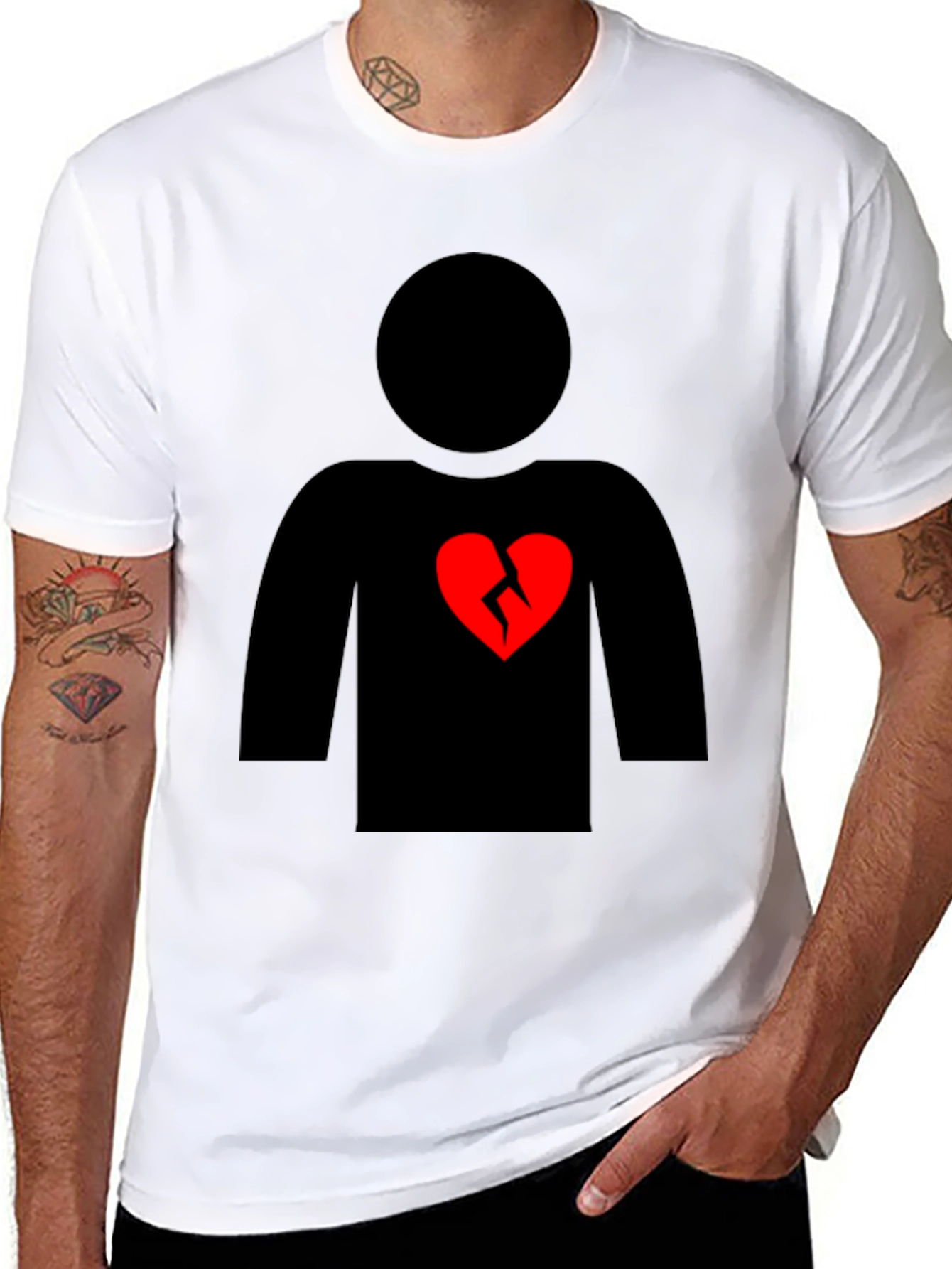 Broken Heart Graphic T-Shirt - Black