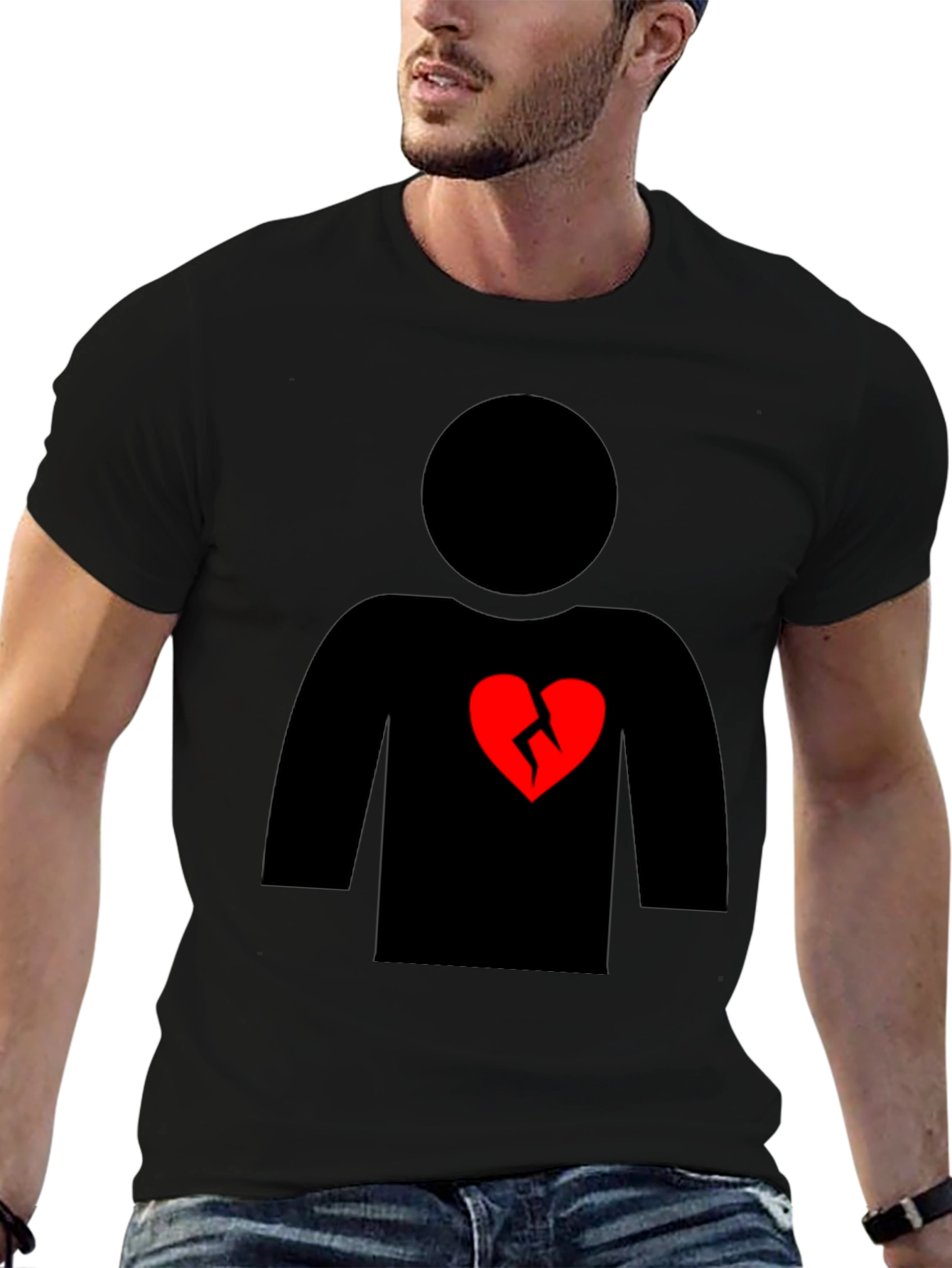 Broken Heart Graphic T-Shirt - Black
