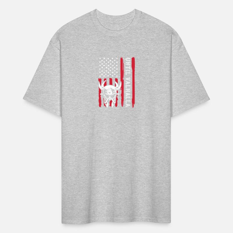 Until Valhalla Viking US Flag Retro Til Valhalla