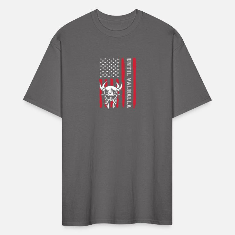 Until Valhalla Viking US Flag Retro Til Valhalla