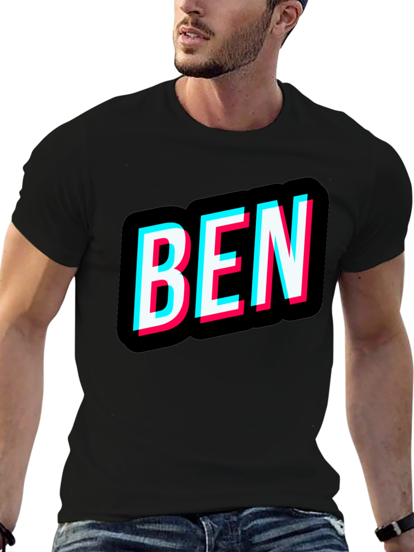 Mens Black BEN Graphic T-Shirt