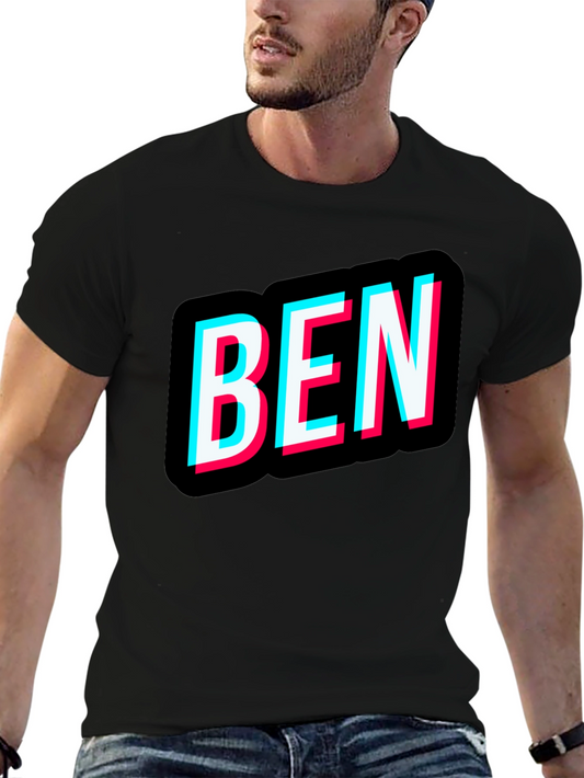 Mens Black BEN Graphic T-Shirt