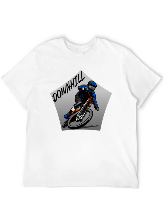 Downhill Mountain Biker Graphic Tee - Black
