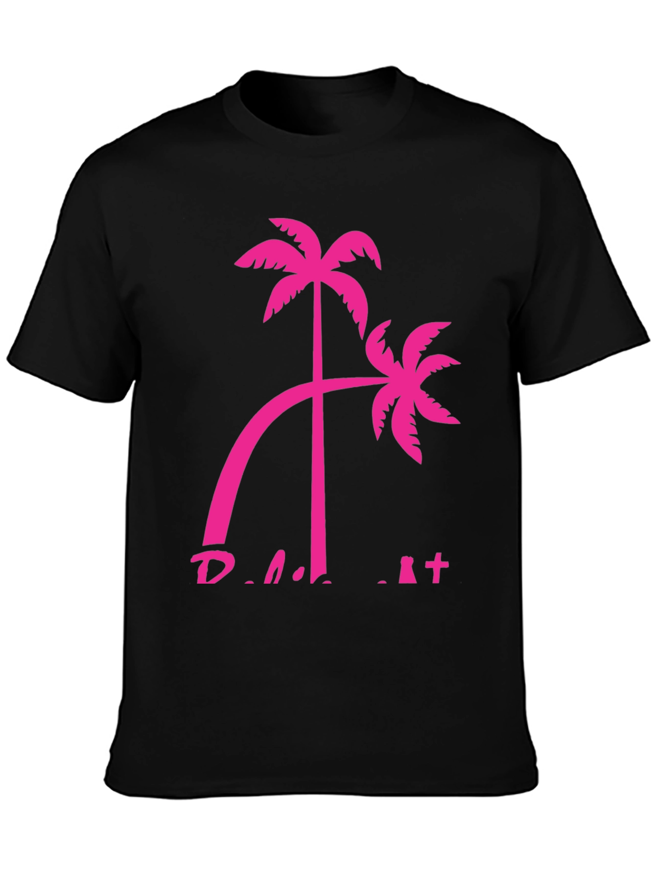 Tropical Palm Tree Graphic Tee - Black