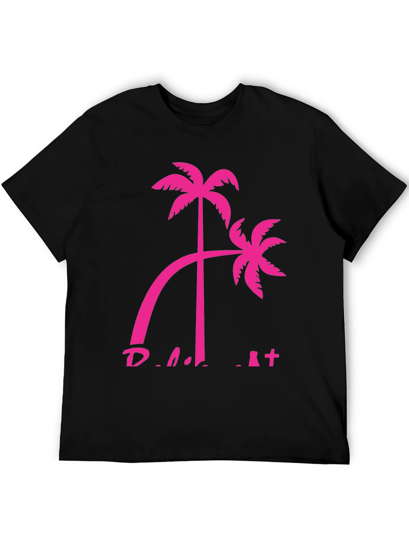 Tropical Palm Tree Graphic Tee - Black
