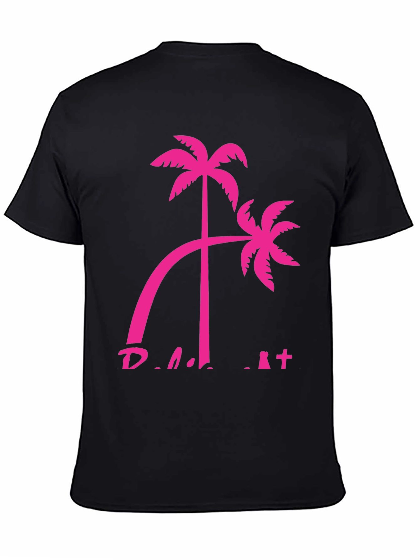 Tropical Palm Tree Graphic Tee - Black