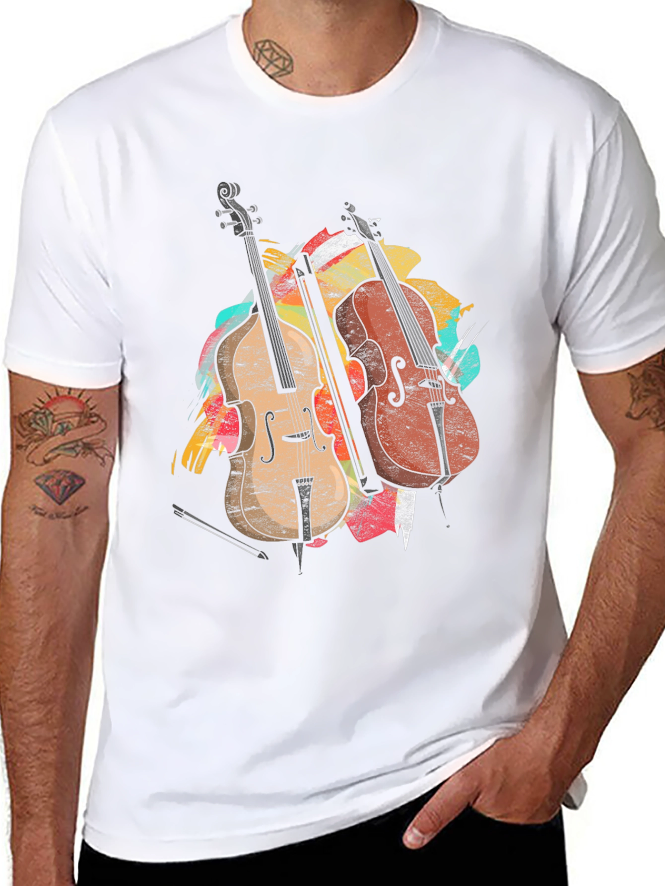 Musical Double Bass T-Shirt - Graphic Tee