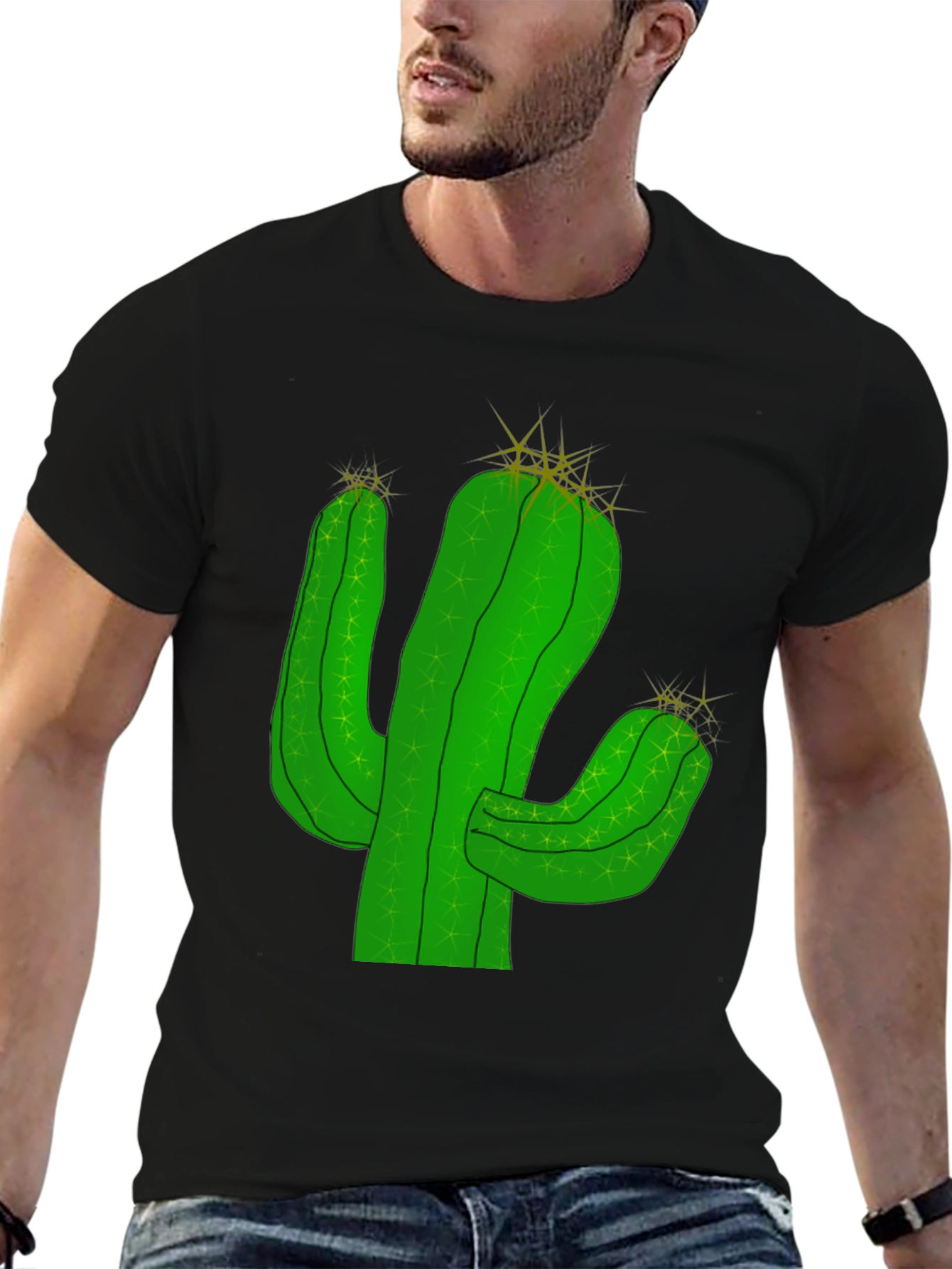 Cactus Graphic Tee - Desert Style Black T-Shirt