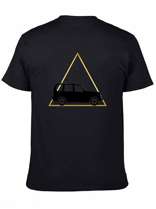 Car in Triangle Graphic T-Shirt - Modern Minimalist Tee