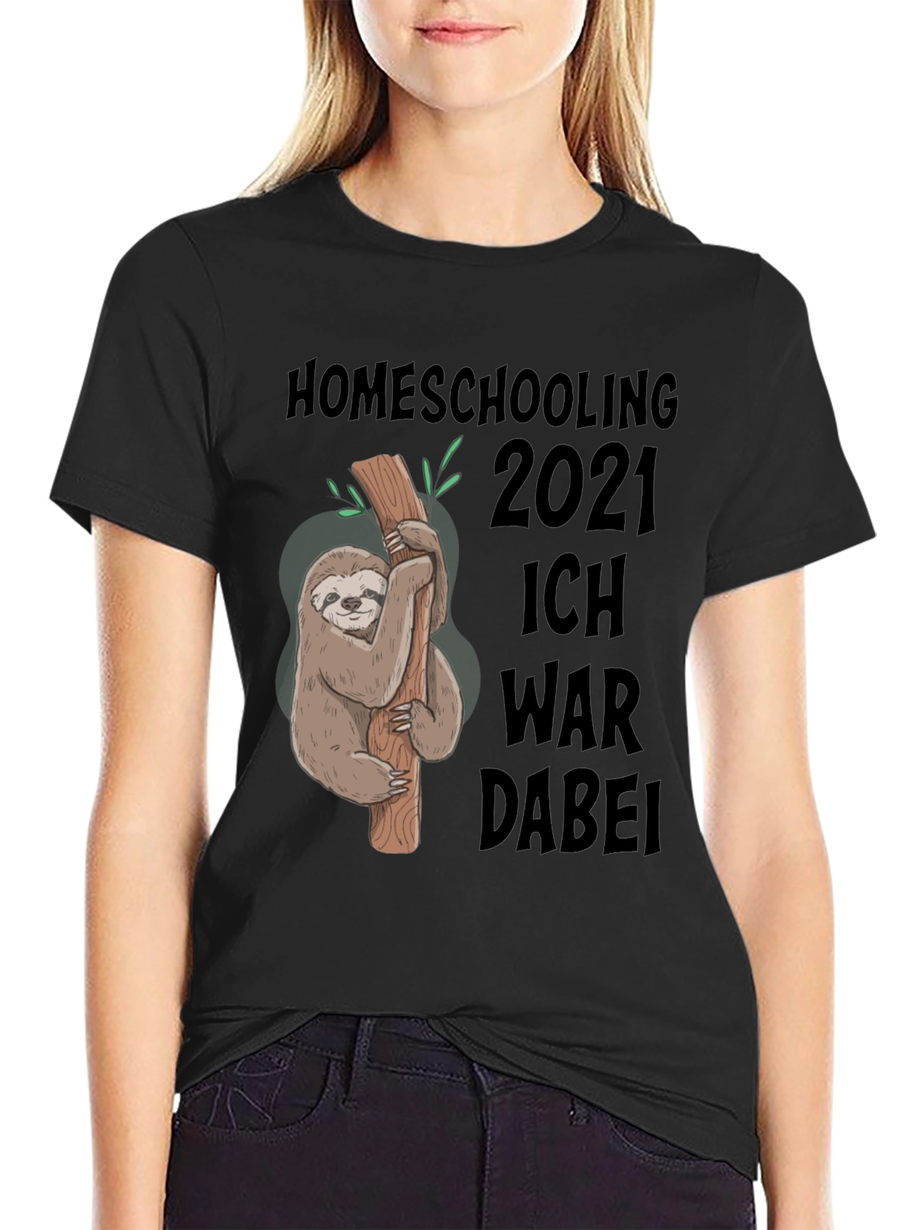 Homeschooling 2021 Sloth Graphic T-Shirt