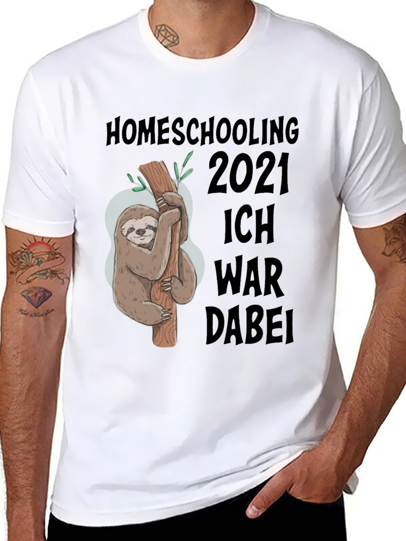 Homeschooling 2021 Sloth Graphic T-Shirt