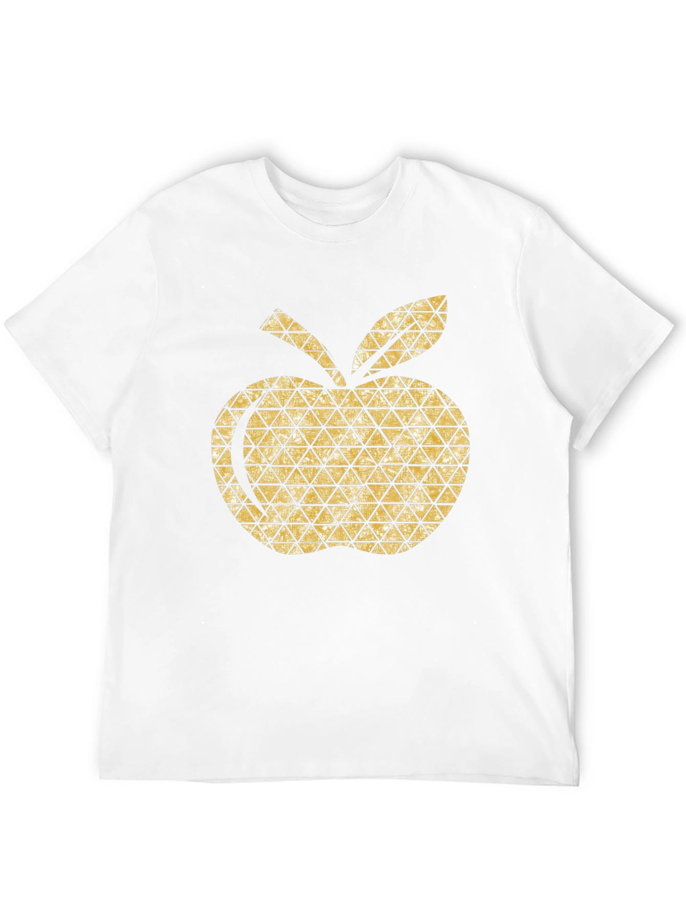 Golden Apple Graphic Tee - Modern Geometric Design