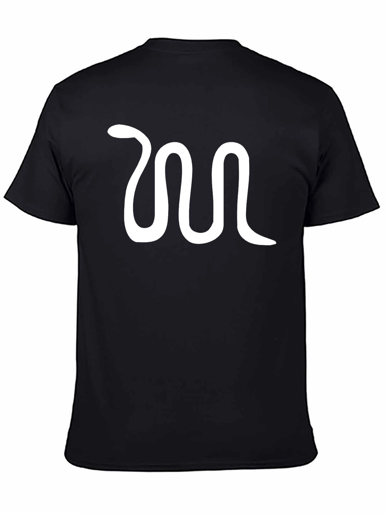 Mens Black T-Shirt with Snake Graphic