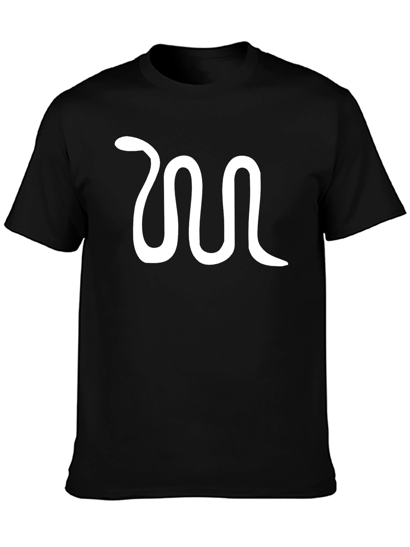 Mens Black T-Shirt with Snake Graphic