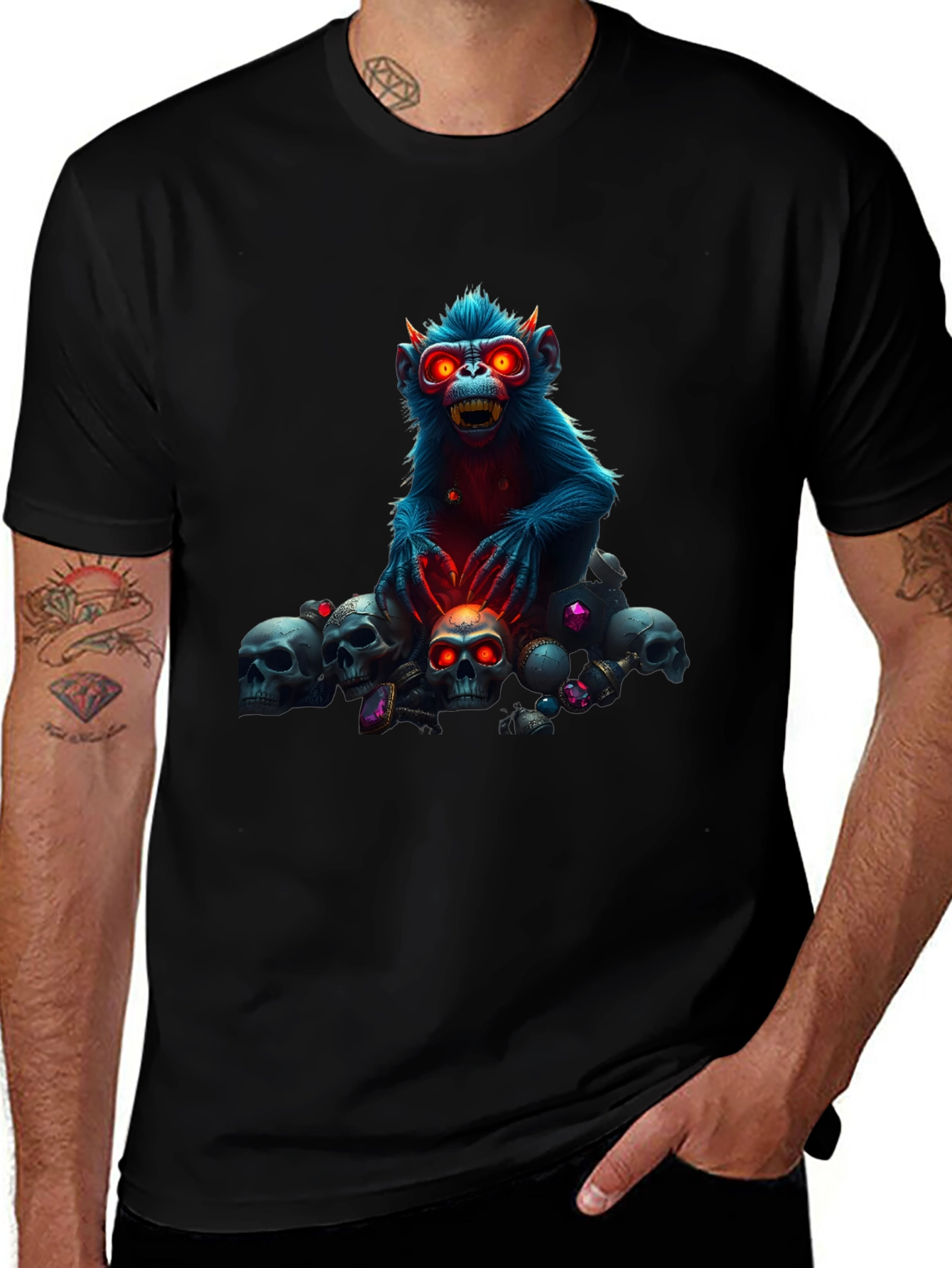 Skull Monkey Graphic Tee - Edgy Style