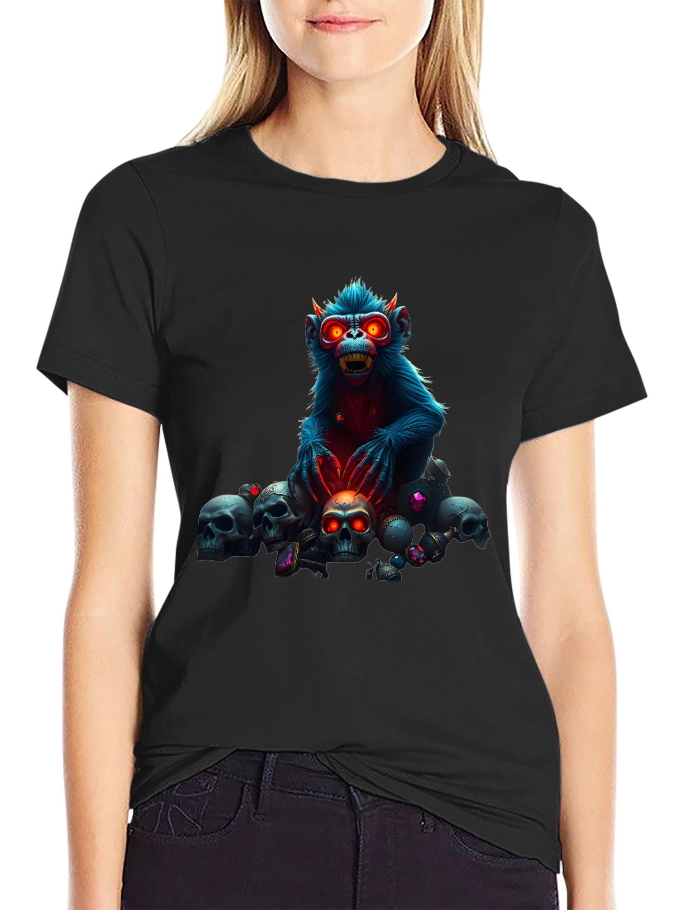 Skull Monkey Graphic Tee - Edgy Style
