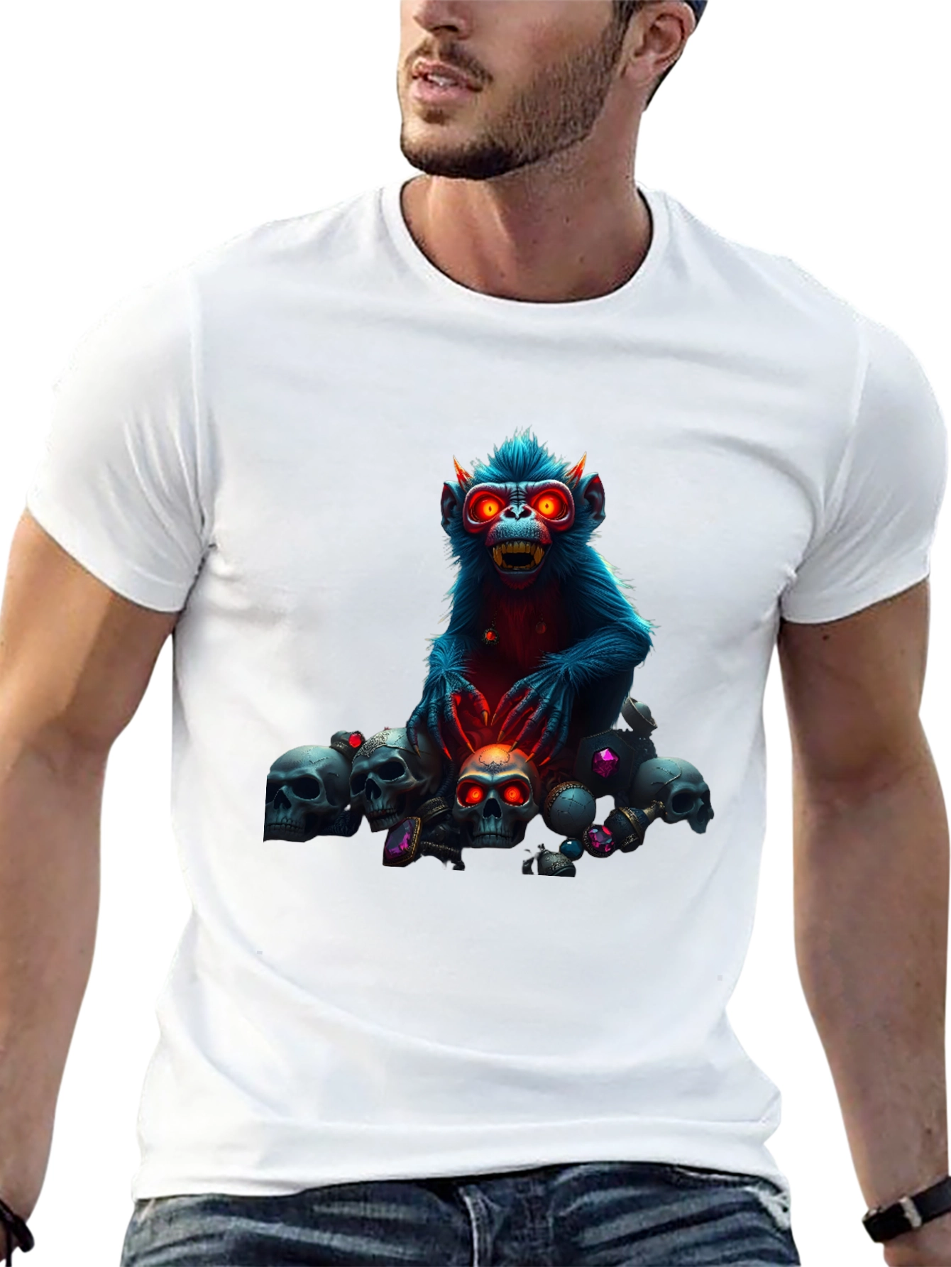 Skull Monkey Graphic Tee - Edgy Style