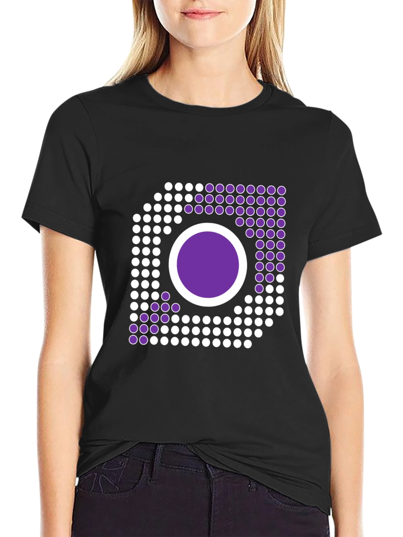 Abstract Circle Graphic Black T-Shirt