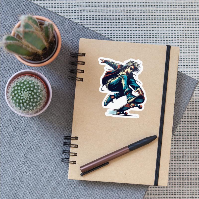 Vibrant colorful motif of a skater