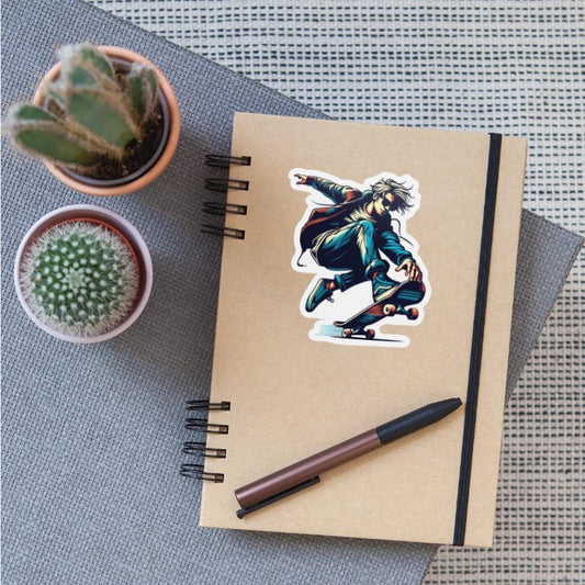 Vibrant colorful motif of a skater