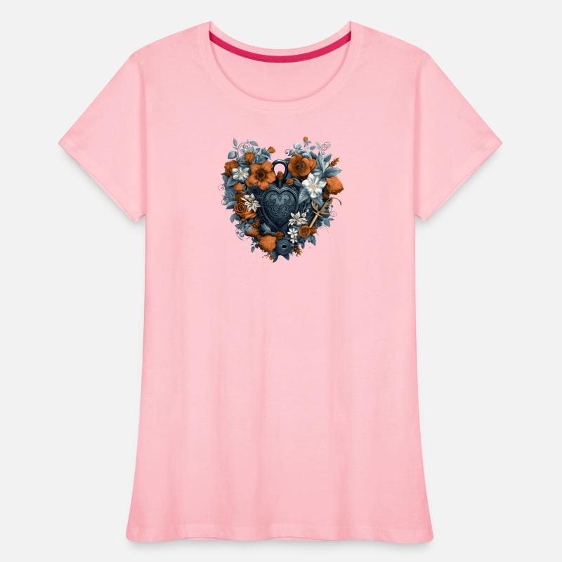 Vintage Heart Lock Floral Embellishment