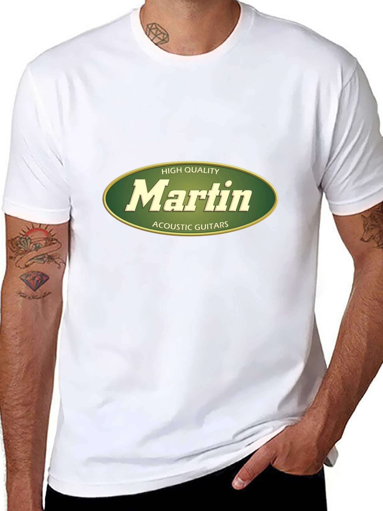 Martin Acoustic Guitars High Quality Black T-Shirt