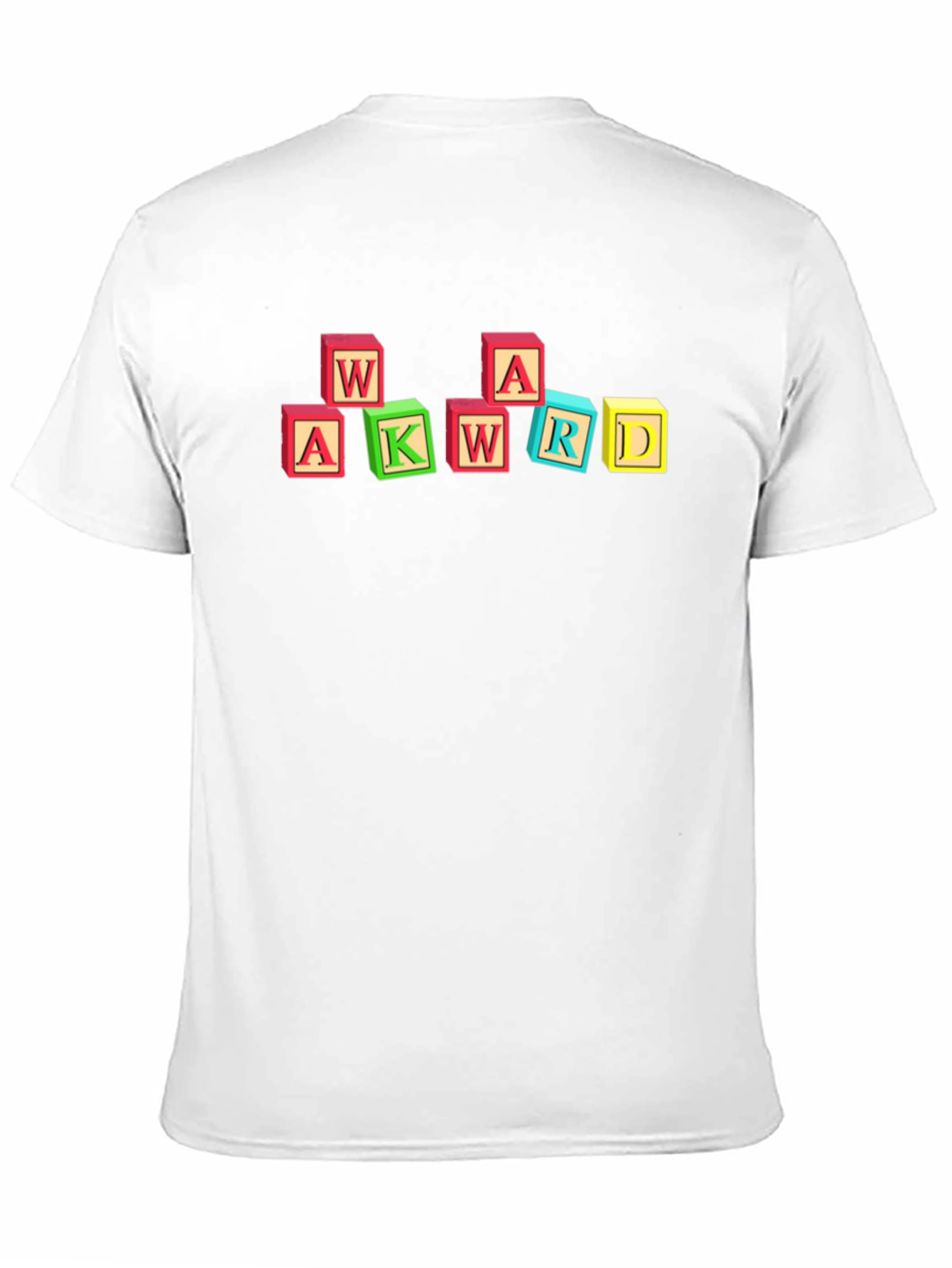 Awkward Block Letter Graphic Black T-Shirt