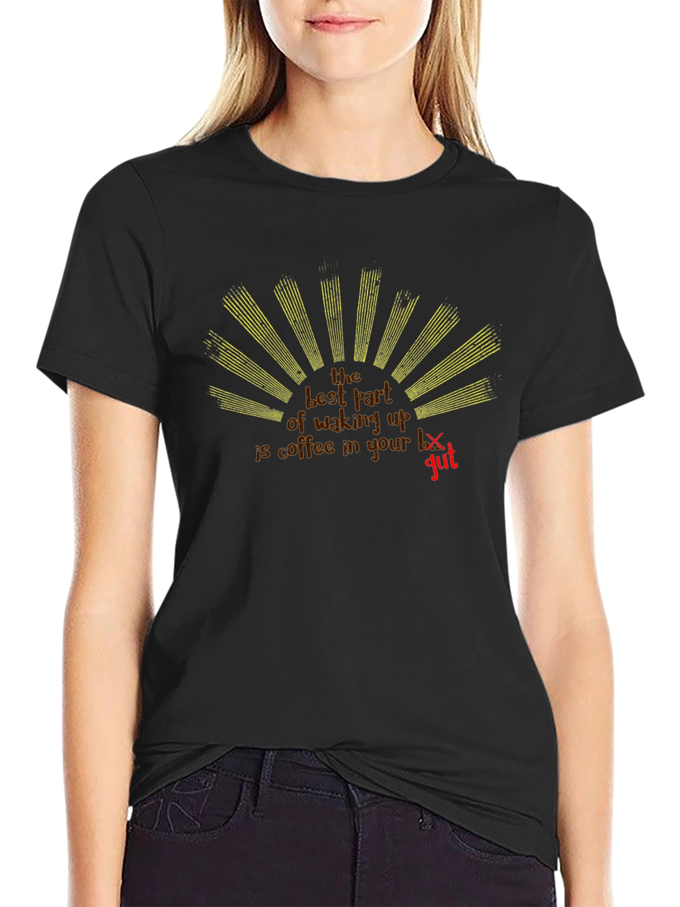 Coffee Gut T-Shirt - Black Tee with Funny Graphic