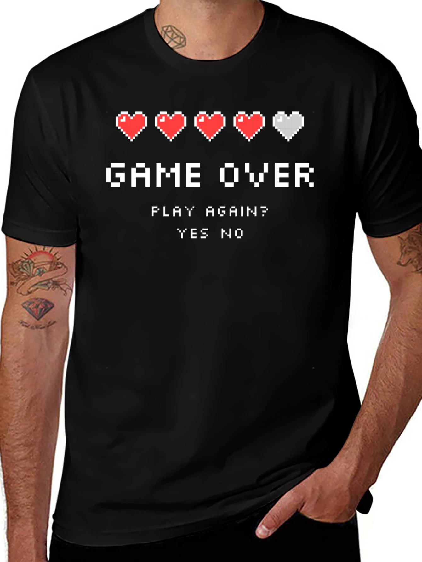 Game Over Pixel Art Graphic T-Shirt - Gamer Tee