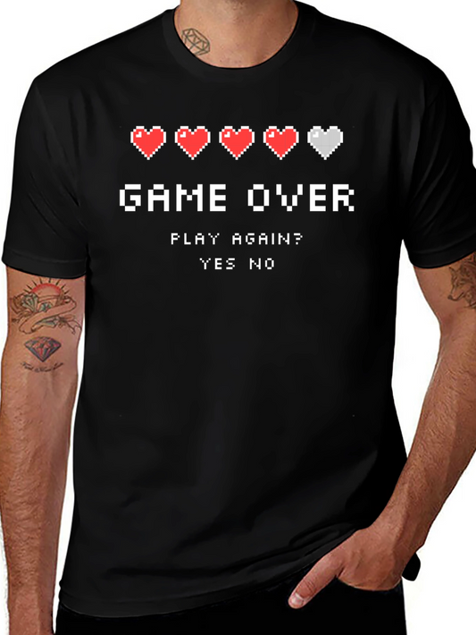 Game Over Pixel Art Graphic T-Shirt - Gamer Tee
