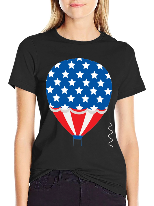 Patriotic Hot Air Balloon Graphic T-Shirt