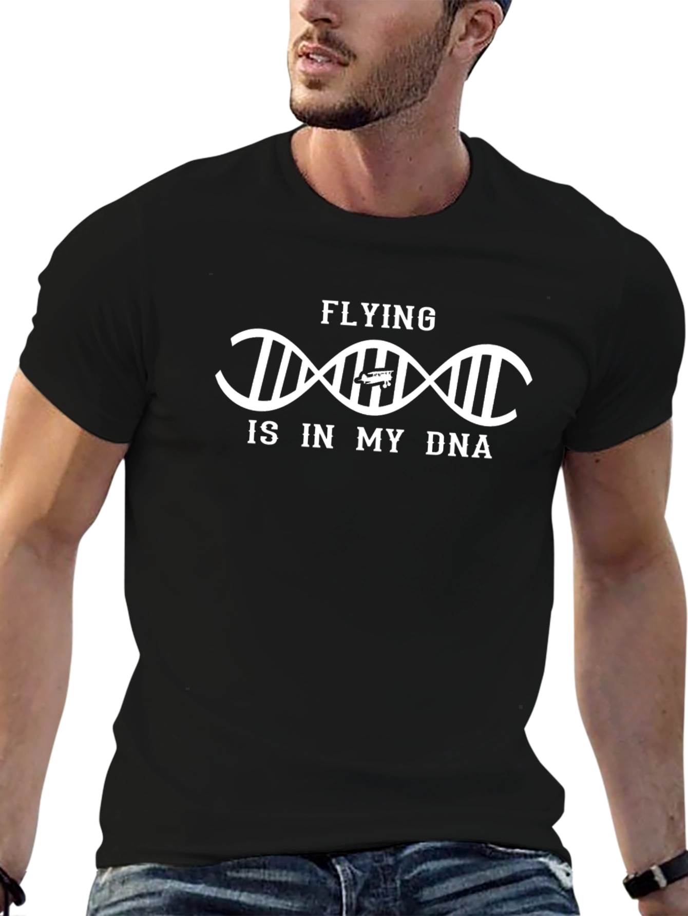 Flying is in My DNA Black T-Shirt