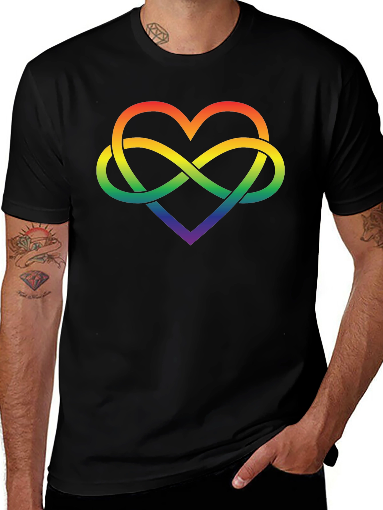 Rainbow Infinity Heart Graphic Tee