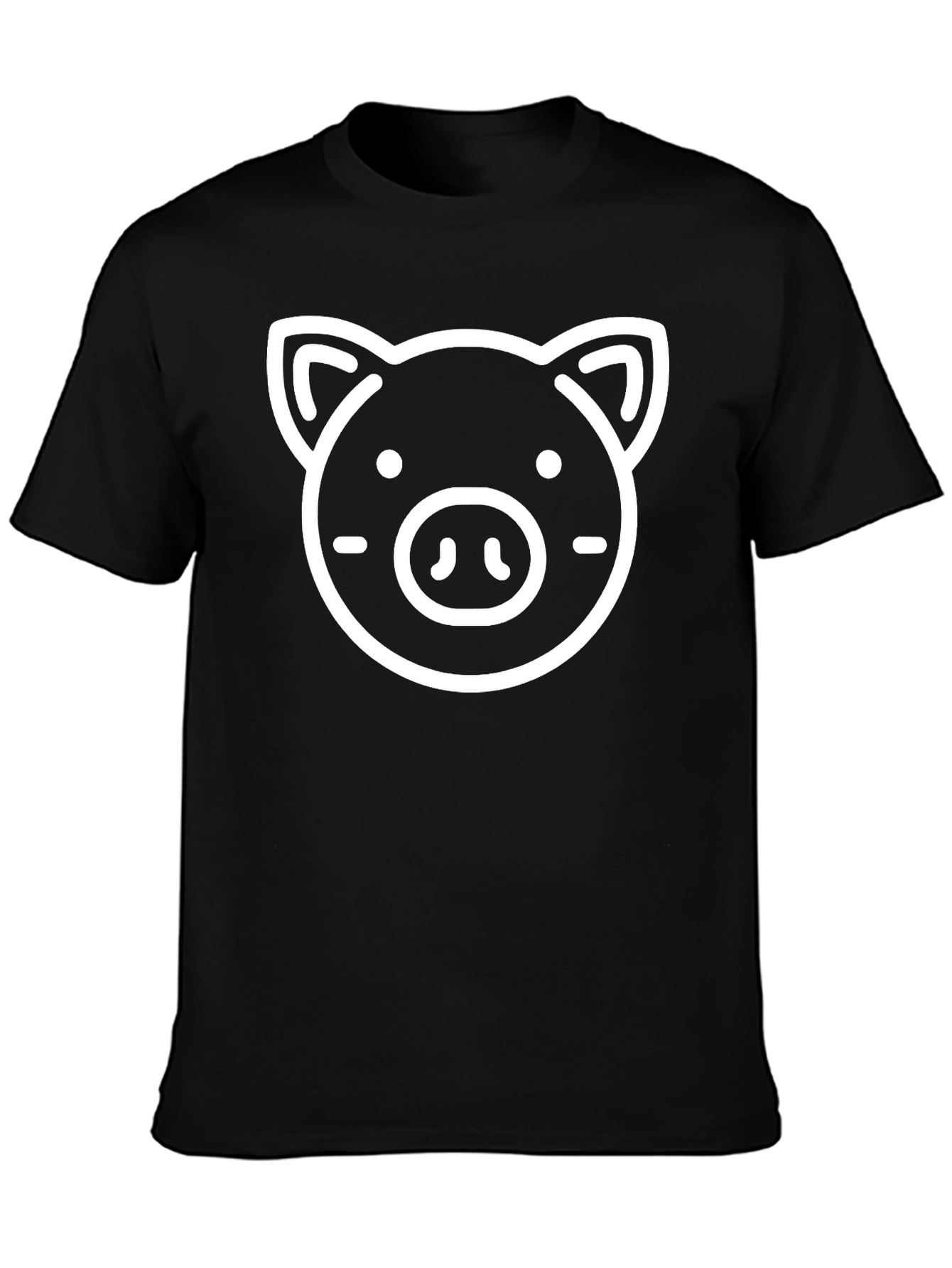 Pig Graphic Tee - Black Cotton T-Shirt