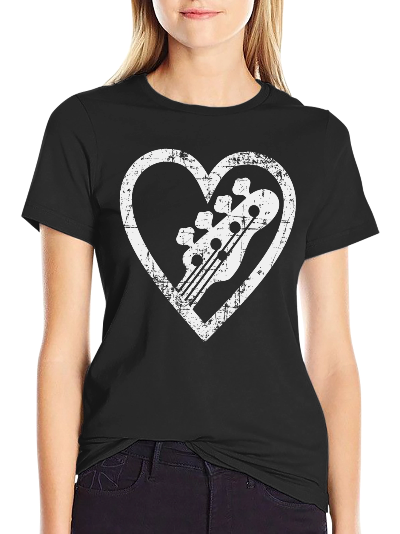 Bass Guitar Heart Graphic Tee - Musician T-Shirt