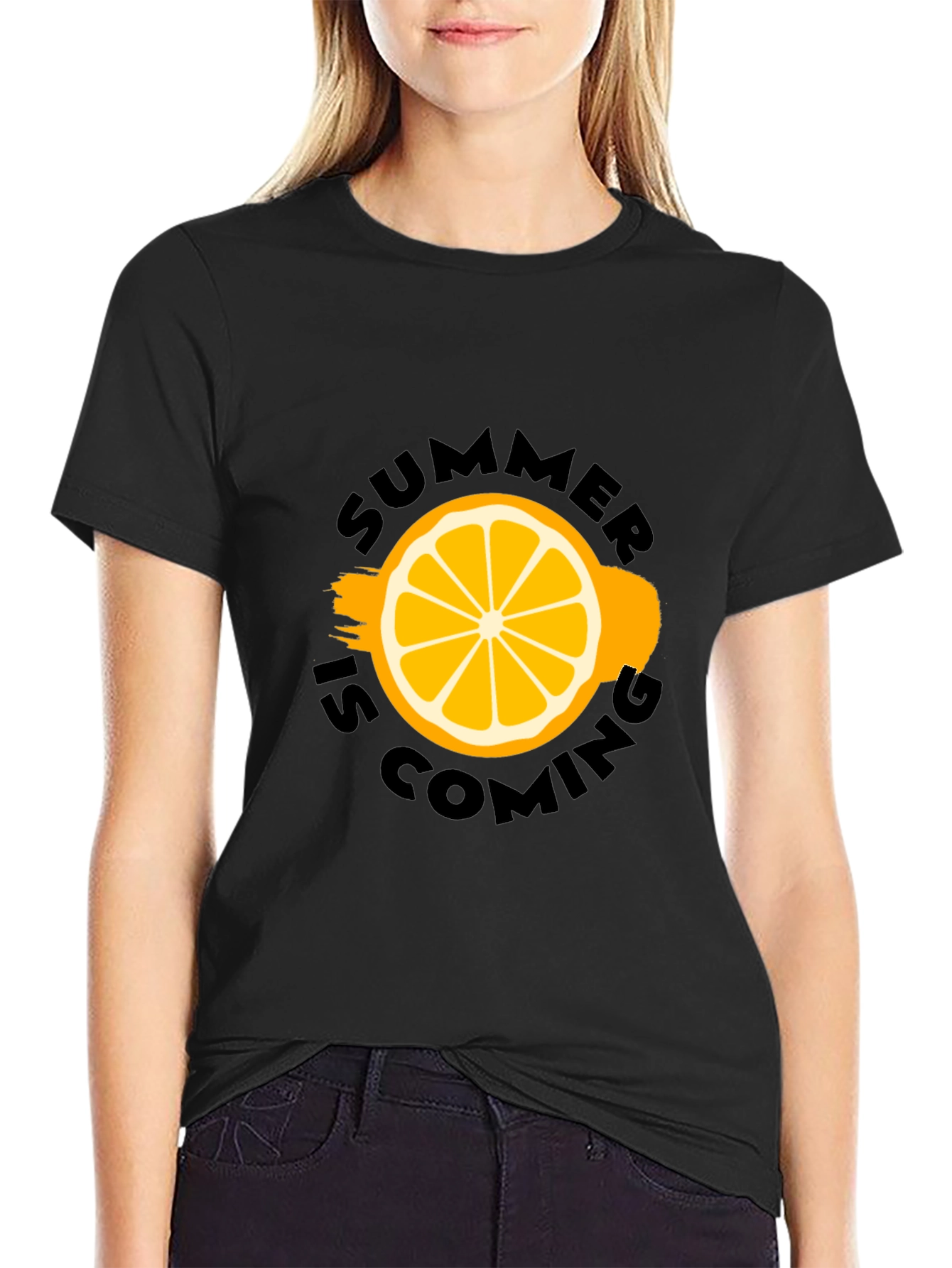 Summer Is Coming Black Graphic Tee