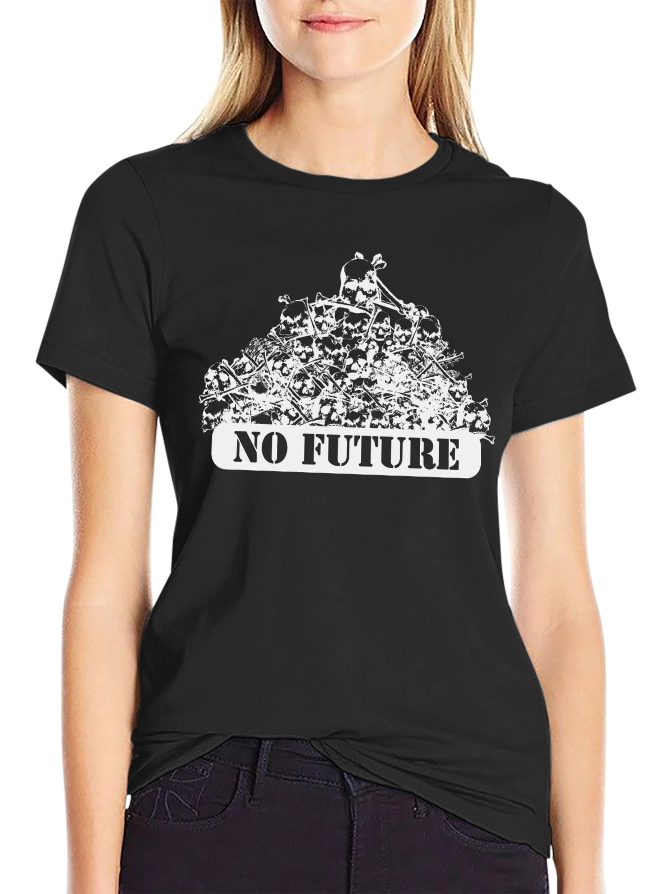 No Future Skull Pile Graphic Tee - Edgy Streetwear